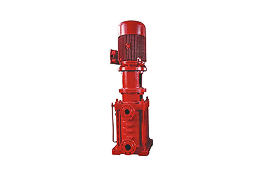 How does the vertical multi-stage pump improve efficiency in fire-fighting operations?